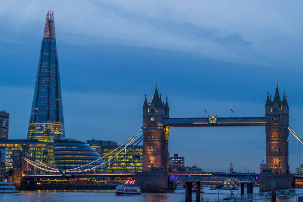 istock Tower Bridge and Shard at dusk time 513802370