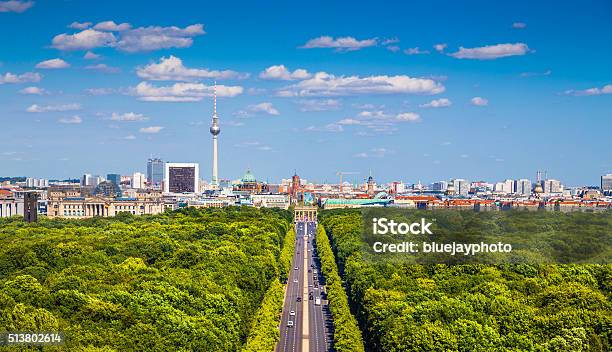Berlin Skyline With Tiergarten Park In Summer Germany Stock Photo - Download Image Now