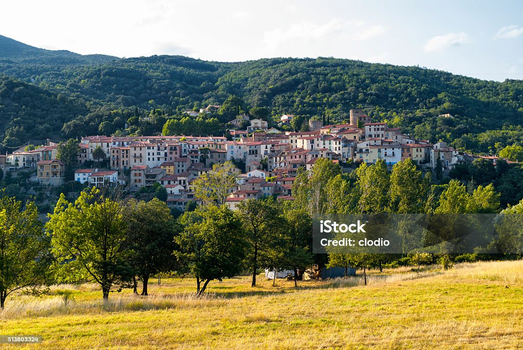 Amelie-les-Bains, in the Pyrenees, France Amelie-les-Bains (Pyrenees-Orientales, Languedoc-Roussillon, France), panoramic view at summer City Stock Photo