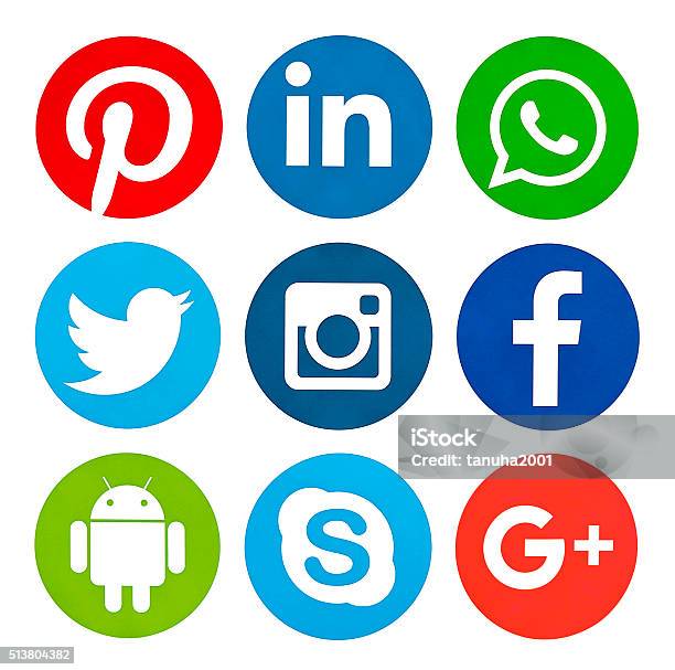 Iconos De Redes Sociales Más Populares Foto de stock y más banco de imágenes de Ícono - Ícono, Medios sociales basados en imágenes, Whatsapp