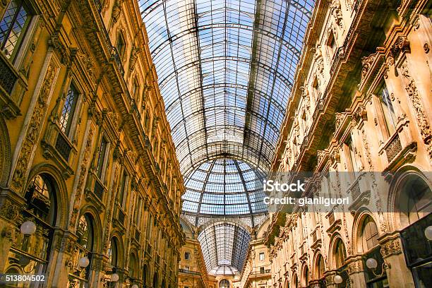 Galleria Vittorio Emanuele In Milan Italy Stock Photo - Download Image Now - Ancient, Architectural Column, Architecture
