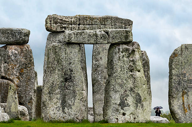 Stonehenge, Salisbury Plain, Wiltshire, England close up of stones