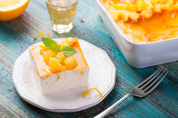 istock Cheesecake, cottage cheese pudding with fresh oranges and orange marmalade 513807148