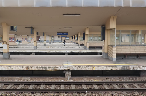 Brussels, Belgium - July 19, 2015: Brussels North train station, one of the three main stations in the Belgian capital.