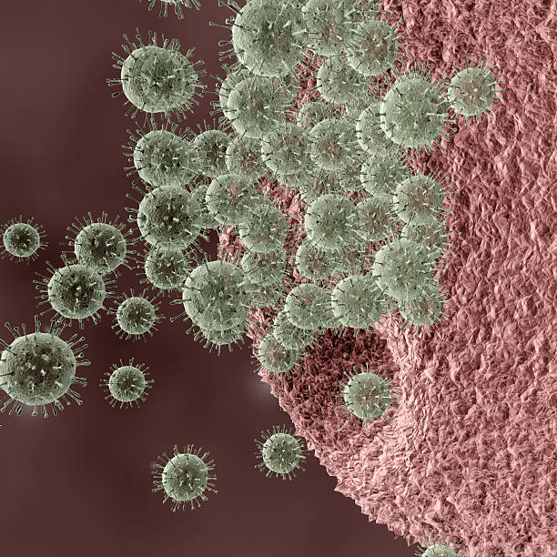 Viruses Attacking Cell stock photo