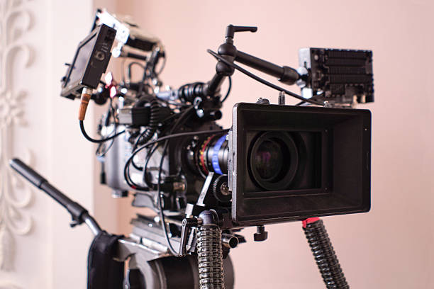 istock close up of Professional digital video camera 513811058