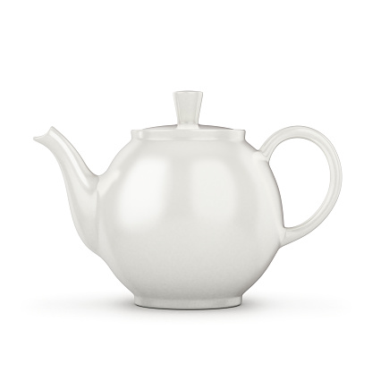 white teapot isolated on white