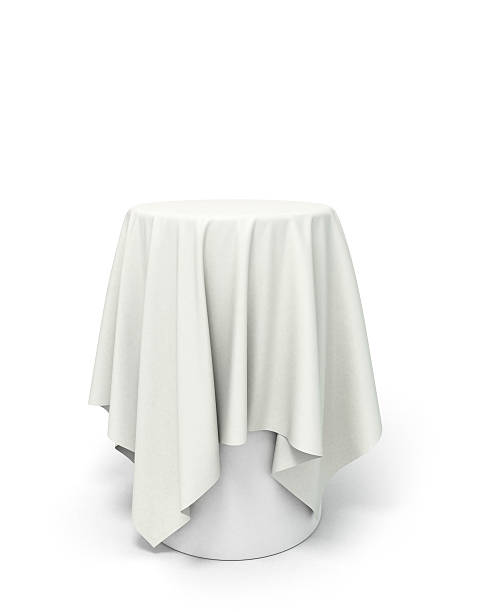 istock round white tablecloth on the pedestal isolated on white 513813996
