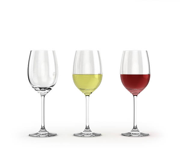 istock empty wine glasses with red and white wine isolated 513814078