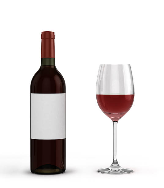 istock with red wine bottle and glass with wine isolated 513815660