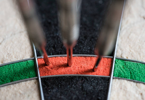 istock Darts in a dartboard, hit the maximum score 180 513818028