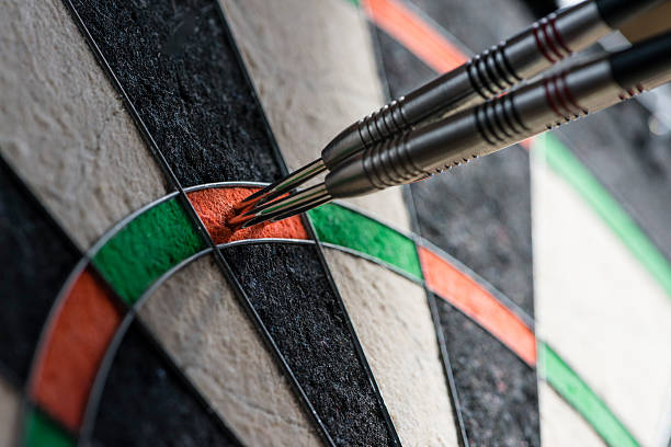 istock Darts in a dartboard, hit the maximum score 180 513818200