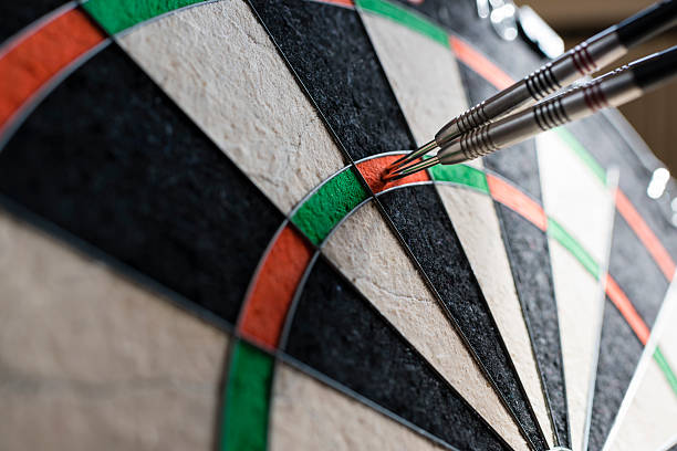 istock Two darts in a dartboard, hit the maximum score 513818308