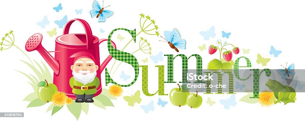 Four seasons: Summer banner Four Seasons stock vector