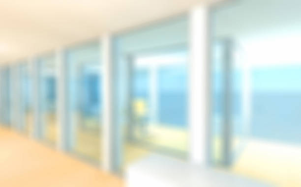 istock Abstract office space, defocused background with glass partitions 513821452