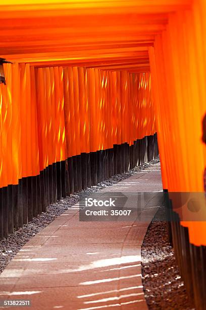 Fushimi Inari Taisha Toriis Kyoto Japan Stock Photo - Download Image Now - Abstract, Architecture, Corridor