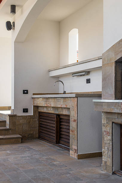 istock Sink in modern outdoor kitchen 513823086
