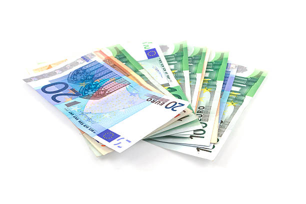 istock Euro paper on white background 513823201