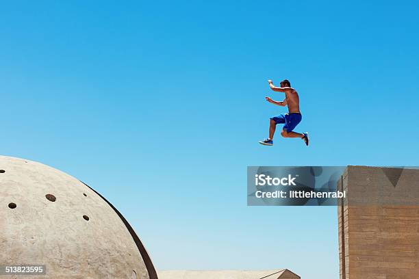 Risky Man Jumping Stock Photo - Download Image Now - Free Running, Jumping, Freedom