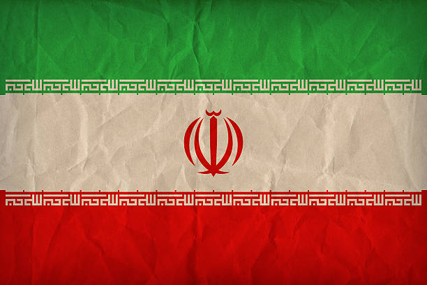 istock Iran flag pattern on the paper texture ,retro vintage style 513824437