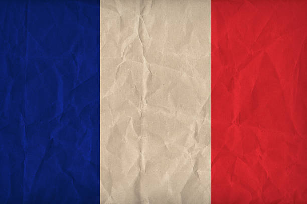 istock France flag pattern on the paper texture ,retro vintage style 513825201