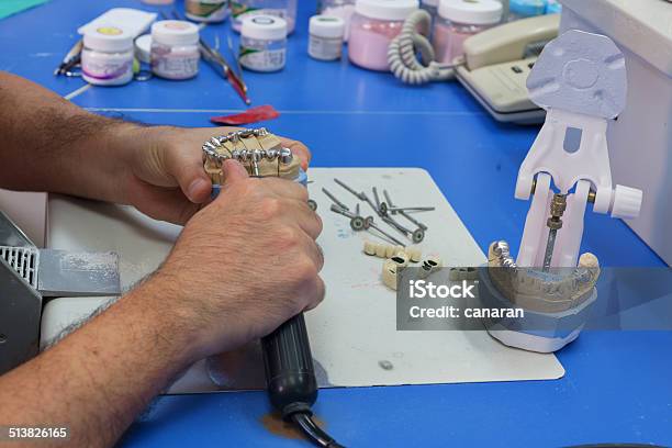 Dental Technician Stock Photo - Download Image Now - Dentures, Manufacturing, Arranging