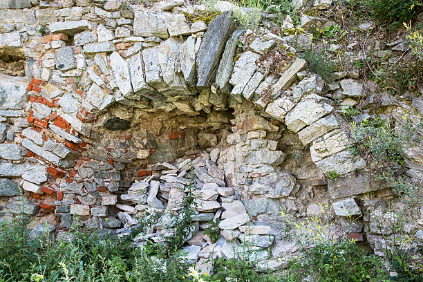 Domed wall of the medieval castle Gymes, Slovakia, central Europe.