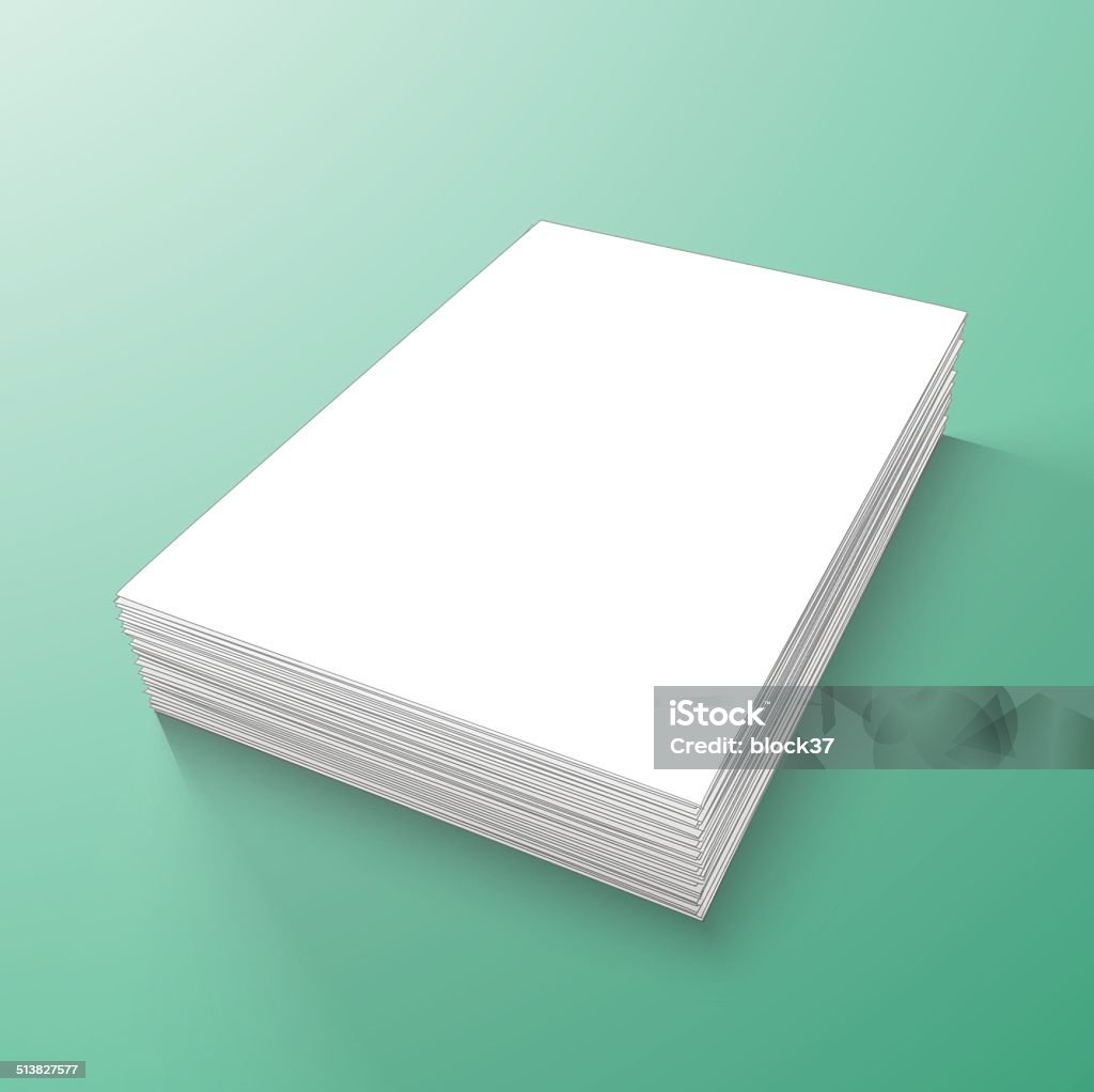 Empty Stack Paper Stack Of Blank Papers Stock Illustration - Download Image Now - Stack ...
