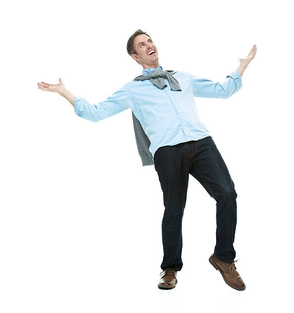istock Cheerful hipster laughing with arms outstretched 513827981