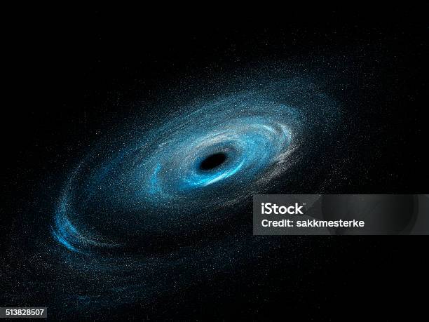 Spiral Galaxy With Stars And Black Hole Stock Photo - Download Image Now - Abstract, Alien, Astronomy