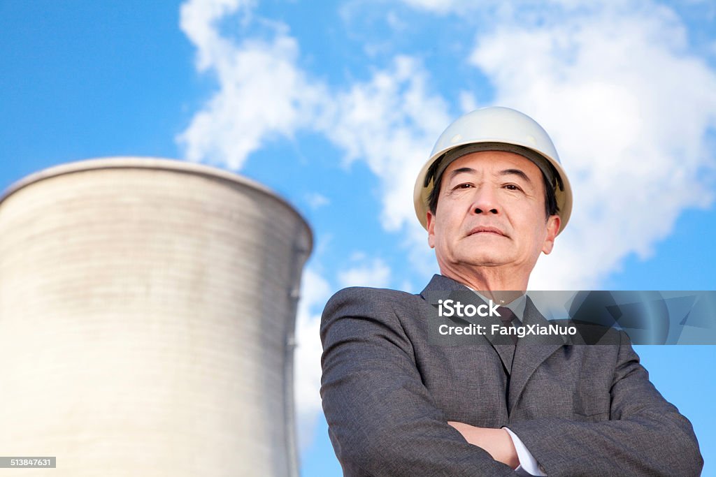 Businessman at power plant 60-64 Years Stock Photo