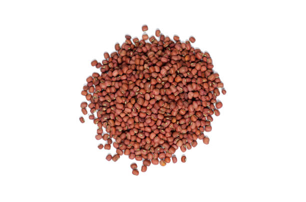 istock azuki beans ,red beans isolated on white background 513847867
