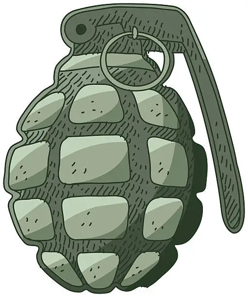 Vector illustration of hand drawn grenade