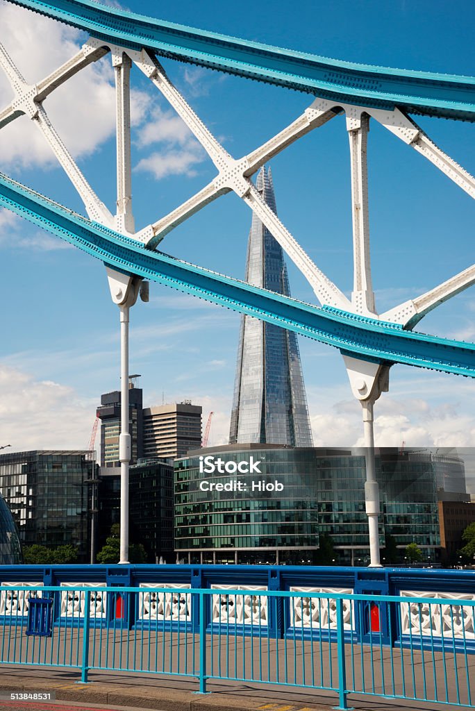 Tower Bridge London with The Shard View of The Shard as seen from the Tower Bridge Architecture Stock Photo