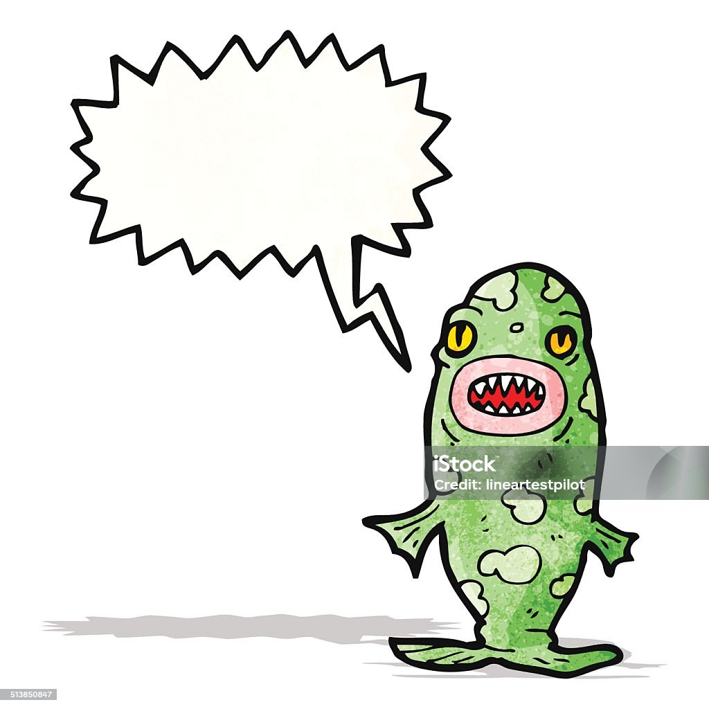 Monster Cartoon Fish Monster Fish Cartoon Stock Illustration - Download Image Now - Animal ...