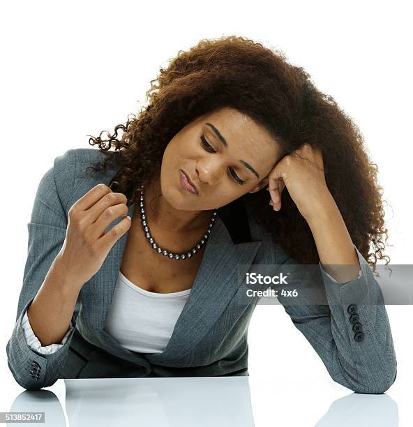 Bored Businesswoman Sitting Stock Photo - Download Image Now - 20-29 Years, 25-29 Years, Adult