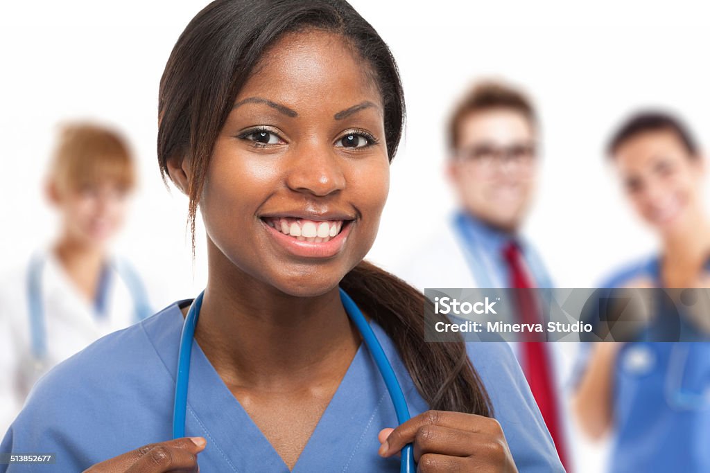 Krankenschwester Porträt - Lizenzfrei Afrikanischer Abstammung Stock-Foto