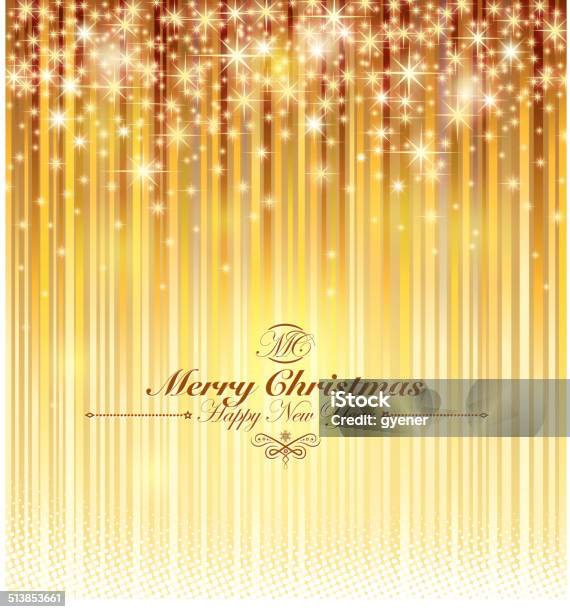 Ilustración de Feliz Navidad Brillante y más Vectores Libres de Derechos de 2015 - 2015, Abstracto, Amarillo - Color