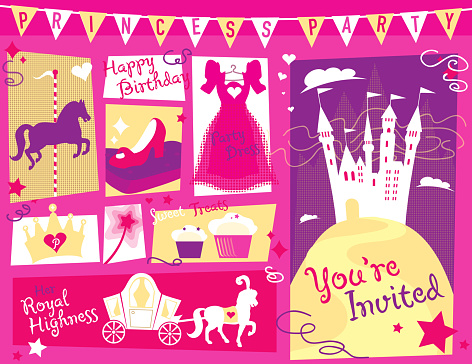 Princess party themed design set