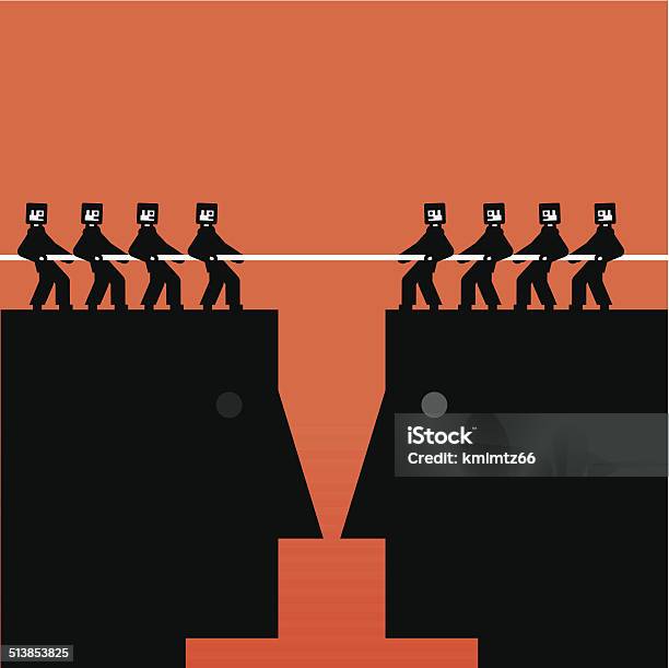 Head On Rope Rope People On Head Pulling A Rope Stock Illustration - Download Image Now ...