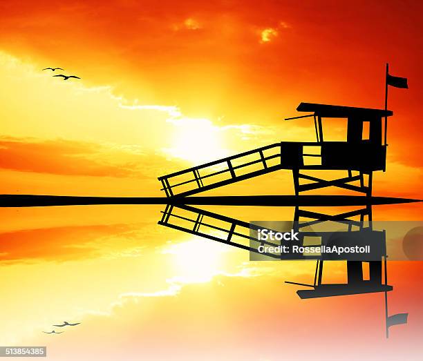 Tower Rescue Vector Rescue Tower Stock Illustration - Download Image Now - Beach, Flag ...