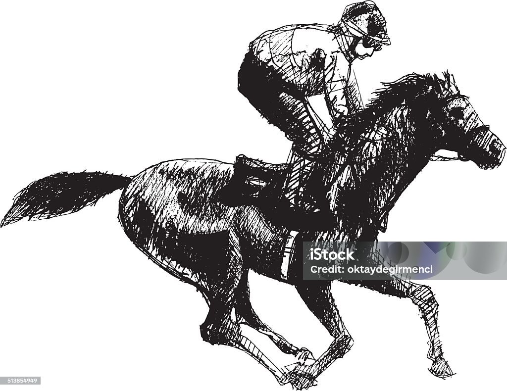 Caballo y jockey - arte vectorial de Caballo - Familia del caballo libre de derechos