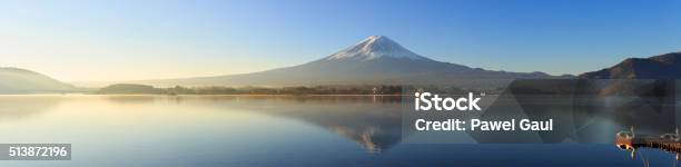 Reflection Of Mt Fuji In Lake Kwaguchi Stock Photo - Download Image Now - Mt. Fuji, Japan, Panoramic