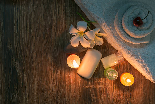 istock home spa with soap and candles 513875830
