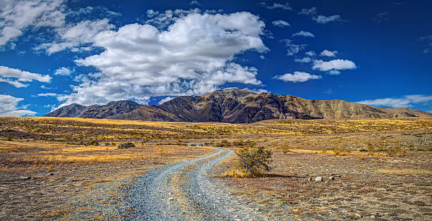 istock Gravel Road Towards Mount Dobson With Cloudy Sky 513879958