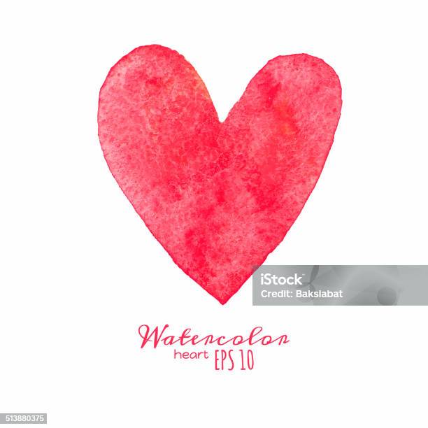 Watercolor Painted Red Heart Stock Illustration - Download Image Now - Watercolor Painting, Heart Shape, Watercolor Paints