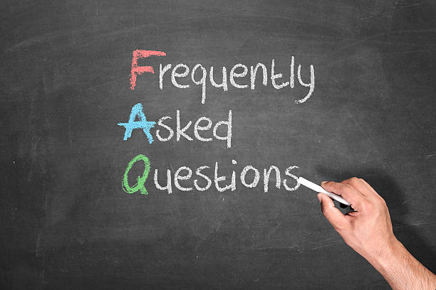 FAQ explained in blackboard stock photo