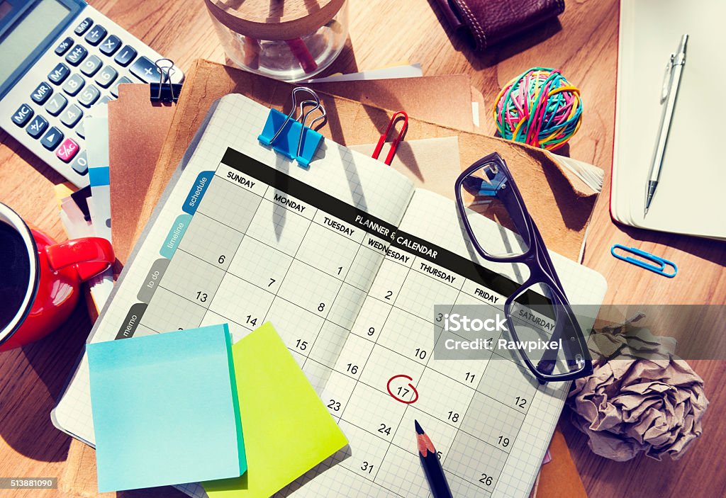 Calender Planner Organization Management Remind Concept Personal Organizer Stock Photo