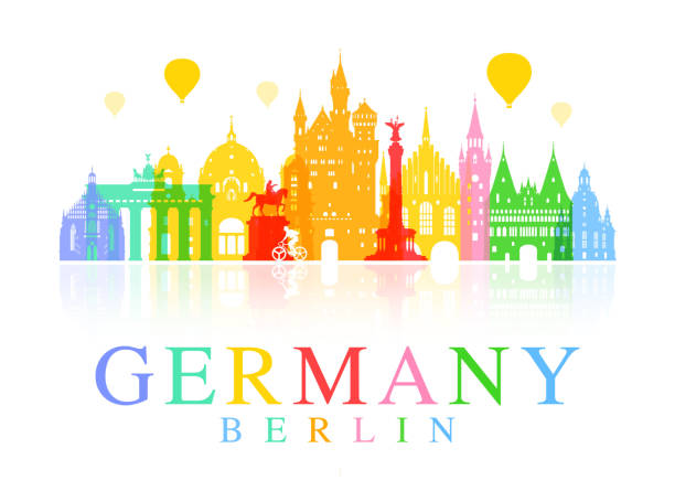 stockillustraties, clipart, cartoons en iconen met germany, berlin travel landmark. - semperoper dresden