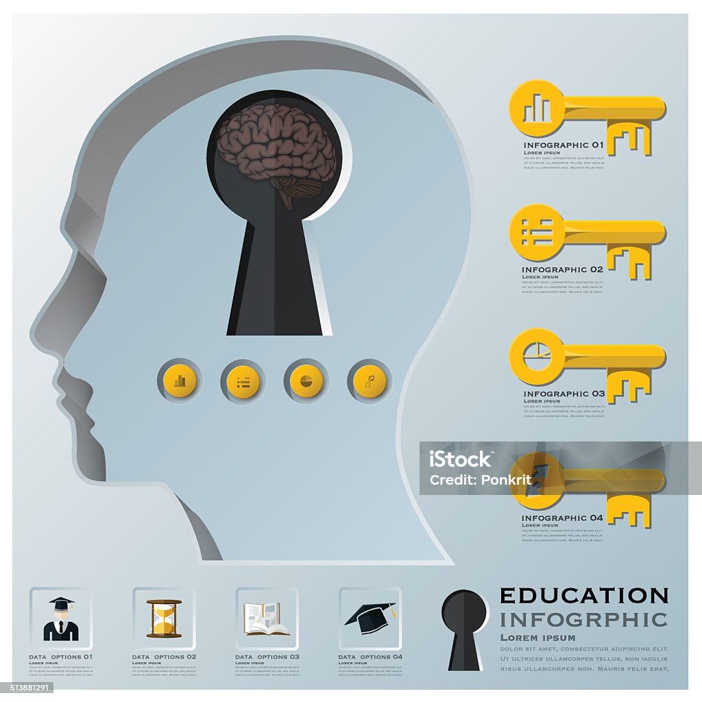 Education And Learning Key Shape Infographic Stock Illustration ...